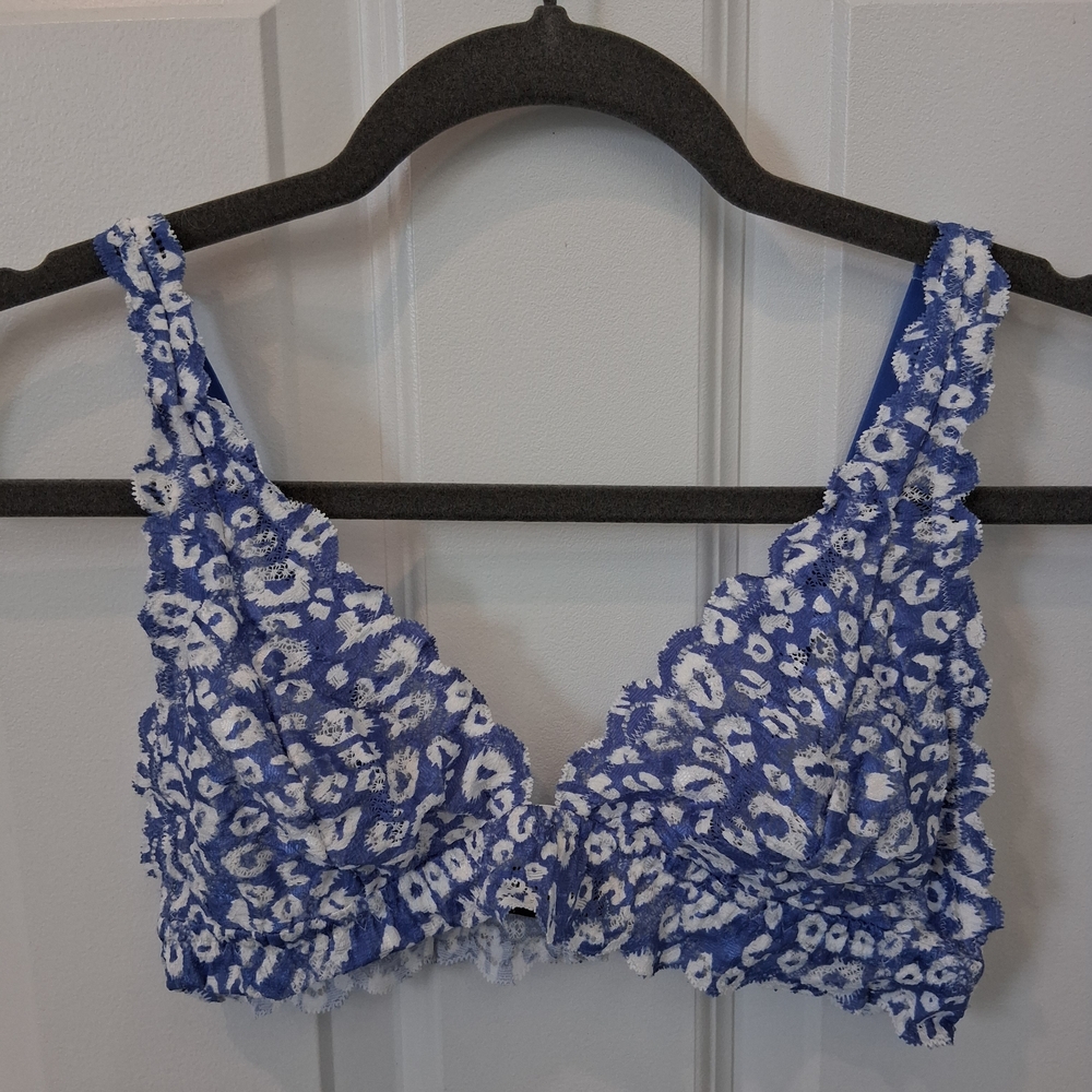 Cosabella Blue and White Lace Never Say Never Bralette